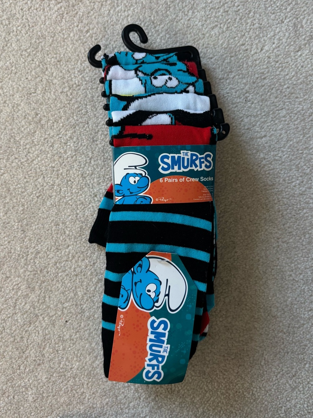 The Smurfs Crew Socks 6-Pack 6-12